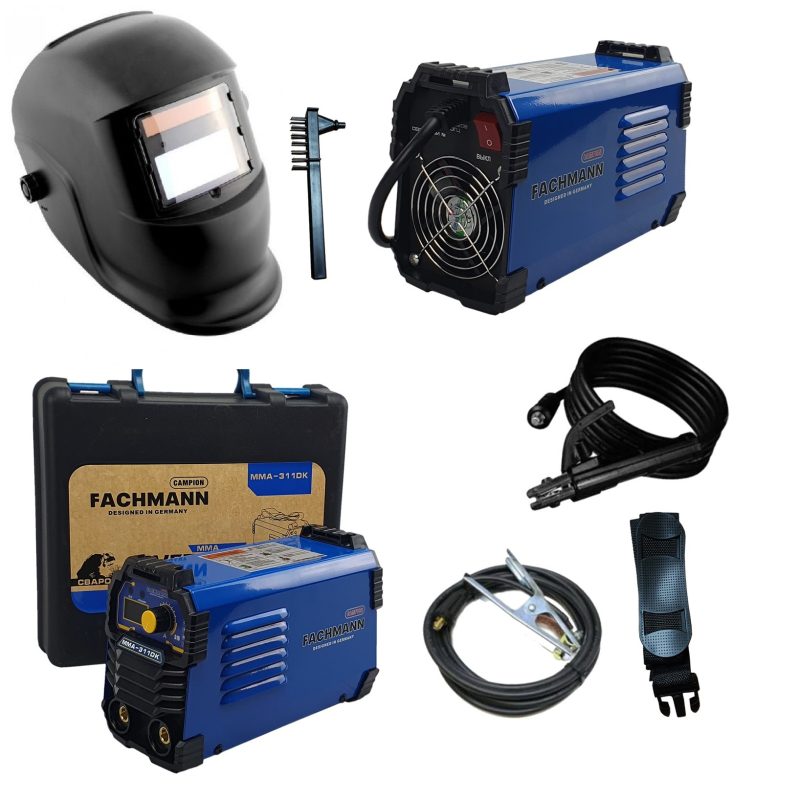 Aparat de sudura Profesional Campion, 395 DK, MMA, 10-405 A, Cabluri 3 Metri, Electrozi 1.6 - 5 mm, 220V, Masca de sudura heliomata reglaj