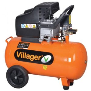 Compresor Villager VAT 50 L, 1500 W, 230 V, 50 l capacitate rezervor, 206 l/min debit maxim, 8 bar presiune lucru, 32 kg
