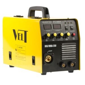 Invertor de sudura profesional Velt MIG/MMA 250, 250 A, 230 V, diamentru sarma 0.6-1.2 mm, 19 kg, accesorii incluse