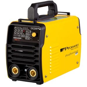 Set Aparat de sudura invertor, PROWELD, MMA-220DLS LCD, Profesional cu Masca automata Blue LCD 9-13